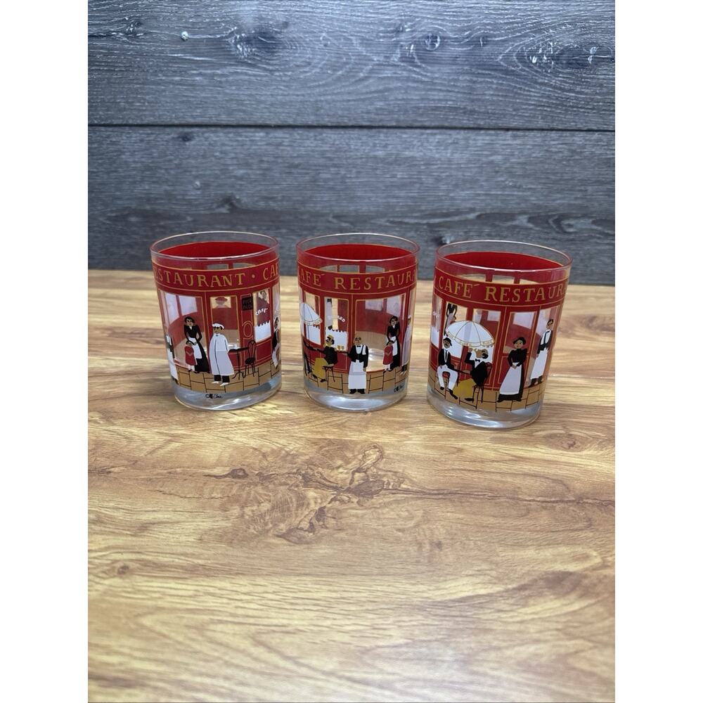 1960s Cera Cafe Restaurant Lowball Double Old Fashioned Glasses